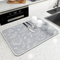 Ravien Kitchen Drying Mat – Stays Dry So Your Counters Don’t Have To